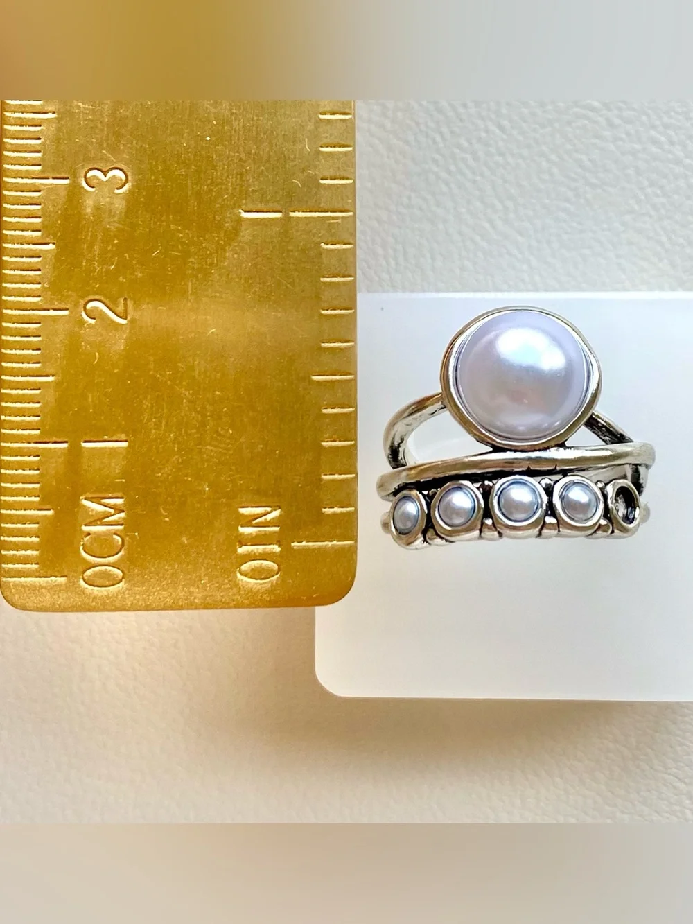 Silver Pearl Stackable Ring